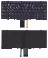 Клавиатура для ноутбука Dell Latitude E5280, черная с подсветкой