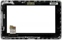 Сенсорное стекло (тачскрин) для Toshiba Folio 100, черное с рамкой