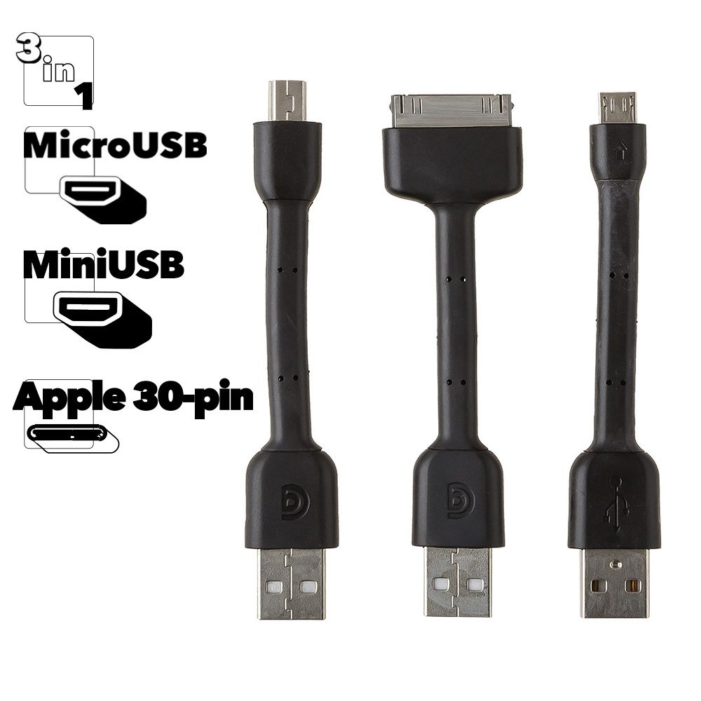 Набор кабелей 3 в 1 Griffin (Mini USB, MicroUSB, для Apple iPhone 30-pin)  CD126045 купить в Минске, цена