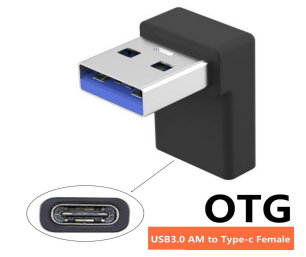 Переходник USB 3.0 Type C папа-мама OTG угловой
