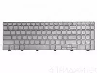 Клавиатура для ноутбука Dell Inspiron 15-7000, Inspiron 7537, серебристая с рамкой, с подсветкой, горизонтальный Enter