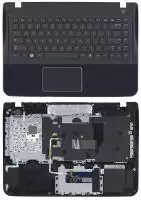 Клавиатура для ноутбука Samsung SF411, SF410, черная топ-панель синяя