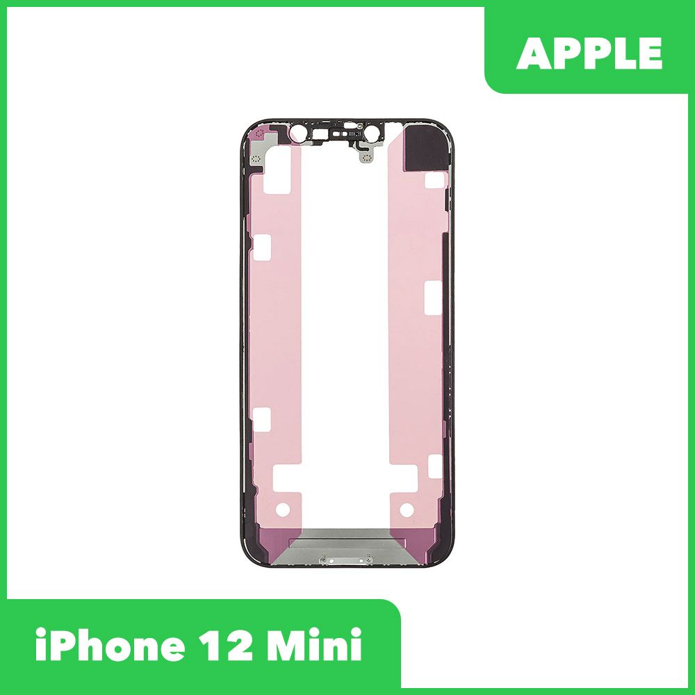 Рамка дисплея (средняя часть) для Apple iPhone 12 Mini, черная (оригинал)  0L-00051692 купить в Минске, цена