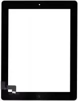 Сенсорное стекло (тачскрин) для Apple iPad 2 (A1395, A1396, A1397), черное с кнопкой (OEM)