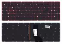 Клавиатура для ноутбука Acer Aspire VN7-593G, черная с красной подсветкой