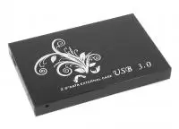 Бокс для жесткого диска 2.5" алюминиевый USB 3.0 DM-2512 черный