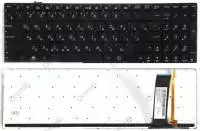 Клавиатура для ноутбука Asus N56DP, N56DY, N56VB, N76vz, N56VJ, N56VM, N56VZ, N76VB, Q550, Q550L, Q550LF, N550, N750, черная, без рамки, с подсветкой