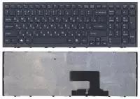 Клавиатура для ноутбука Sony Vaio VPC-EE, VPCEE series, черная с черной рамкой