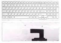Клавиатура для ноутбука Sony Vaio VPCEL, VPC-EL белая с белой рамкой