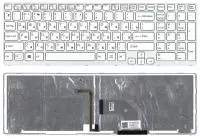 Клавиатура для ноутбука Sony Vaio SVE17, белая рамка с подсветкой