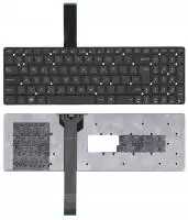Клавиатура для ноутбука Asus K55, X501, K55XI, черная без рамки (вертикальный Enter)