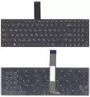 Клавиатура для ноутбука Asus K56, черная без рамки, плоский Enter