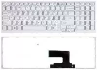 Клавиатура для ноутбука Sony Vaio VPC-EH, VPCEH белая с белой рамкой