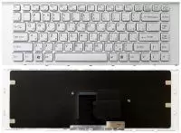 Клавиатура для ноутбука Sony Vaio VPC-EA, белая c белой рамкой