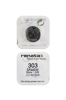 Батарейка (элемент питания) Renata SR44SW 303 (0%Hg), 1 штука