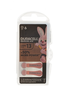 Батарейка (элемент питания) Duracell Hearing AID 13, 1 штука