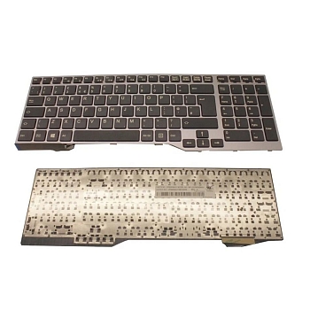 Клавиатура для ноутбука Fujitsu Lifebook E753, E754 черная, рамка серая, с джойстиком