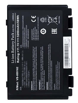 Аккумулятор (батарея) для ноутбука Asus K40, F82 (A32-F82), 11.1В, 5200мАч, черный (OEM)