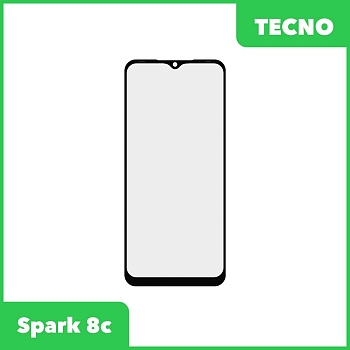 Стекло + OCA пленка для переклейки Tecno Spark 8c (черный)