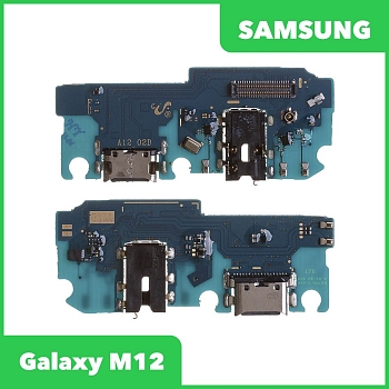 Системный разъем (разъем зарядки) для Samsung Galaxy M12 SM-M127, микрофон (оригинал)
