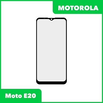 Стекло + OCA плёнка для переклейки Motorola Moto E20 (черный)