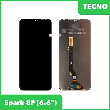 LCD дисплей для Tecno Spark 8P в сборе с тачскрином (черный) Premium Quality
