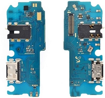 Системный разъем (разъем зарядки) для Samsung A125F Galaxy A12, разъем гарнитуры и микрофон (100% components)