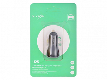 Автомобильное зарядное устройство U25 (1-USB) Quick Charger 3.0 (1-USB, 2.1A), черный (Vixion)