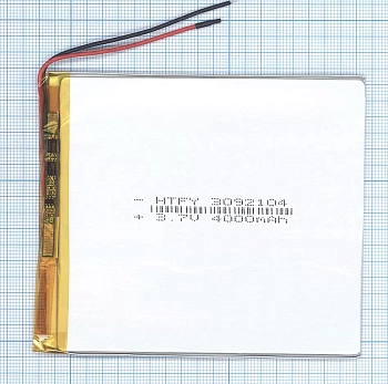 Аккумуляторная батарея Li-Pol (3x92x104мм), 2pin, 3.7В, 4000мАч