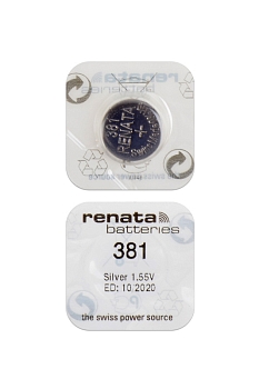 Батарейка (элемент питания) Renata SR1120S 381 (0%Hg), 1 штука