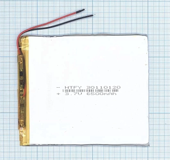 Аккумуляторная батарея Li-Pol (3x110x120мм), 2pin, 3.7В, 6500мАч