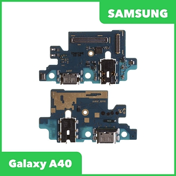 Разъем зарядки для телефона Samsung Galaxy A40 SM-A405 с разъемом гарнитуры и микрофоном (оригинал)