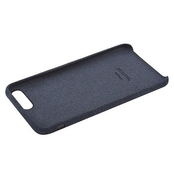 Защитная крышка для Apple iPhone 8 Plus, 7 Plus тканевое покрытие, темно-синяя (блистер)