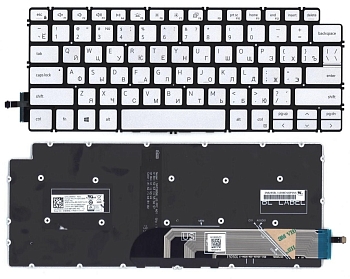 Клавиатура для ноутбука Dell 14-5390, серебристая