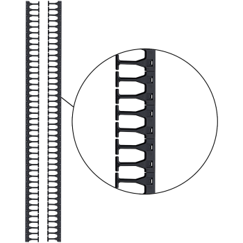 Кабельная гребенка 42U с пальцами глубиной 106 мм, для шкафов LANMASTER DCS шириной 800 мм, 2 шт. в компл., черная, LAN-DC-CB-42Ux8-PF/S