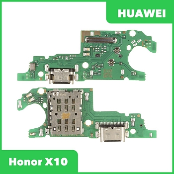 Разъем зарядки для телефона Huawei Honor X10, микрофон, разъем SIM