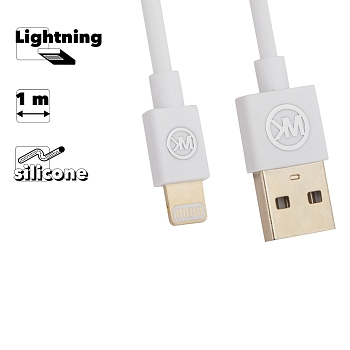 USB кабель WK Worm WDC-052 для Apple 8-pin, белый