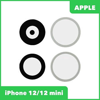 Стекло камеры + рамка для Apple iPhone 12, 12 Mini (комплект 2 шт.) зеленый