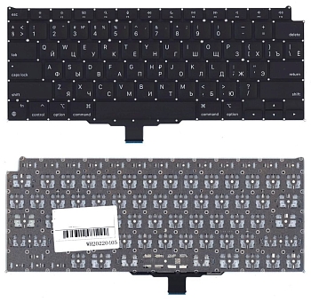 Клавиатура для ноутбука Apple MacBook Air 13 Retina M1 A2337 Late 2020, плоский Enter, черная