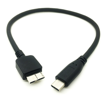 Кабель Type-C на Micro USB Type B кабель 25см черный