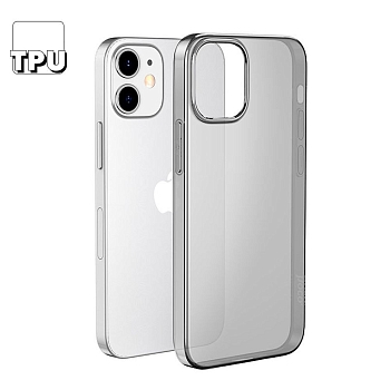 Защитная крышка для Apple iPhone 12 Mini "Hoco" Light Series TPU Case (прозрачный черный)