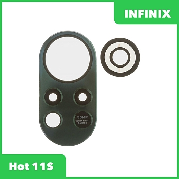 Стекло задней камеры для Infinix Hot 11S (X6812B) (без рамки) (зеленый)