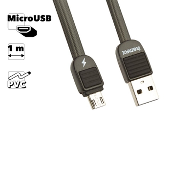 USB кабель Remax Puff RC-045m MicroUSB, 1 метр, PVC, черный