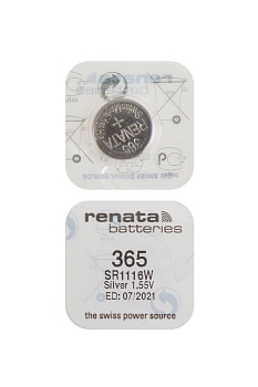 Батарейка (элемент питания) Renata SR1116W 365 (0%Hg), 1 штука