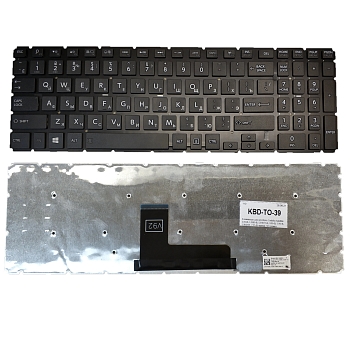 Клавиатура для ноутбука Toshiba Satellite L50-B, L50D-B, L55DT-B, S50-B, C50-B, C50D-B, черная, без рамки, плоский Enter