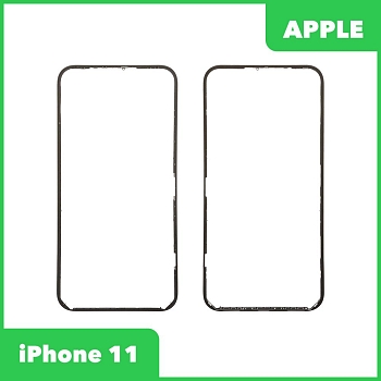 Рамка дисплея (средняя часть) для Apple iPhone 11, черная (оригинал)