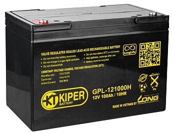 Аккумуляторная батарея Kiper GPL-121000H, 12В, 100Ач