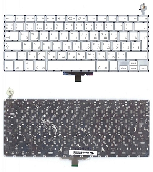 Клавиатура для ноутбука Apple MacBook A1181 13.3" for Intel, белая, большой Enter