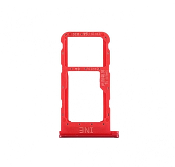 Держатель (лоток) SIM-карты для Huawei P Smart Plus, красный