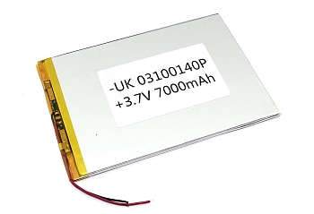 Аккумуляторная батарея Li-Pol (3x100x140мм), 2pin, 3.7В, 7000мАч